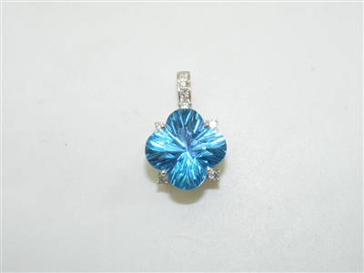 Gorgeous Natural Topaz & Diamond Pendant