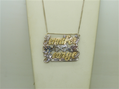 Jennifer And George Sterling Silver Name Plate