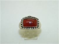 Carnelian Stone Silver Ring