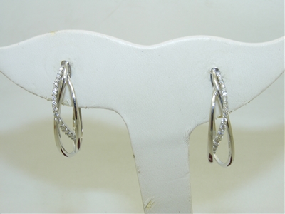 14K White Gold Hoop Earrings