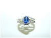 14k White Gold Diamond and Sapphire Ring