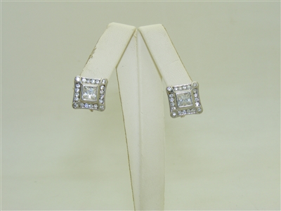 10k White Gold Cubic Zirconia Earrings