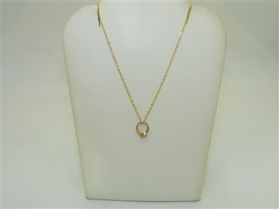 14k Yellow Gold Baby Ring Pendant With Necklace