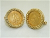 Beautiful 1955 M 5 Cinco Pesos Mexican Gold Coin Cufflinks