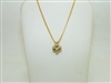 14k Yellow Gold Clover Pendant and Chain