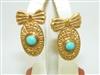 20k Yellow Gold Turquoise Earring