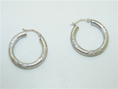 14k White Gold Hoop Earrings