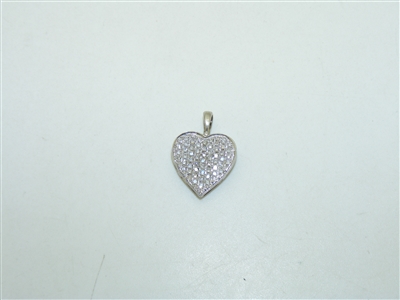 14k white Gold Heart Pendant
