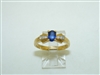 18k Yellow Gold Blue Sapphire Diamond Ring