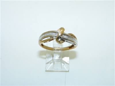 10k Multi Tone Gold Diamond Ring