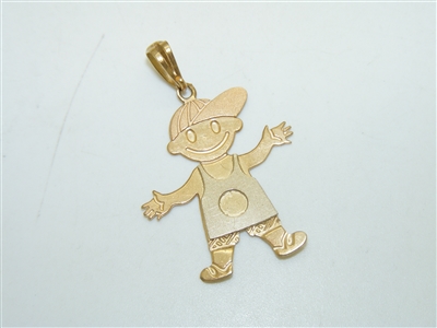 14k yellow Gold Little Boy Pendant