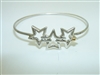 TIFFANY & CO. STERLING SILVER 925 18K YG GOLD TRIPLE STARS HOOK BANGLE BRACELET