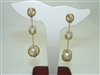 14k Yellow Gold Push Back Pearl length Earrings