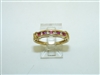 14k Yellow Gold Diamond Ruby Band