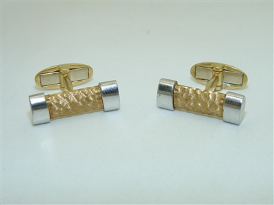 14k Yellow and White Gold Cuff Links