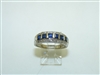 14k White Gold Diamond Sapphire