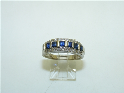 14k White Gold Diamond Sapphire