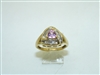 14k Yellow Gold Diamond Pink Tourmaline Ring