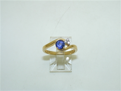 14k yellow Gold Tanzanite Diamond Ring