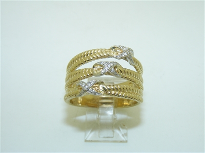 Unique 14k Yellow Gold Diamond Ring