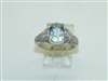 14k White Gold Aquamarine Diamond Ring