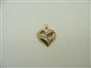 14k Yellow Gold Tapered Baguette Diamond Heart Pendant