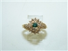 14k Yellow Gold Diamond And Emerald Ring