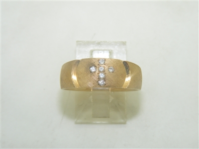 Diamond Cross Gold Ring