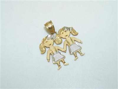 14k Yellow Gold Best Friends Pendant