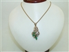 18k Yellow Gold Colombian Emerald Diamond Pendant/Necklace