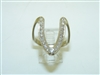 14k White Gold "V" shape Diamond Ring