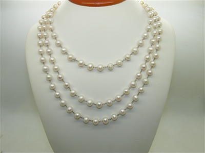 Sterling Silver Natural Freshwater Pearl Necklace