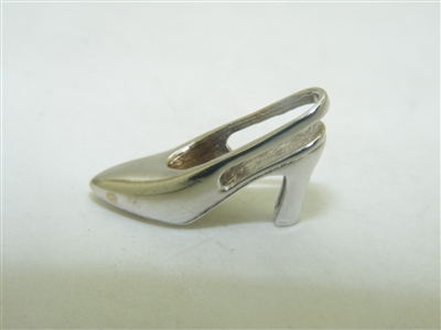 14k White Gold Shoe Heel Pendant