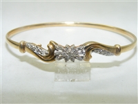 10k Yellow Gold Diamond Bangle Bracelet