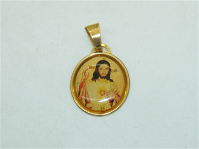 18k Yellow Gold Jesus's Heart Medal