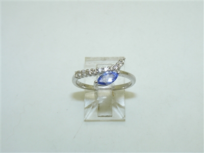 14k White Gold Marquise Tanzanite Diamond Ring