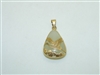 14k Yellow Gold Natural Green Pendant Bird