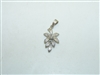 14k White Gold Flower Pendant