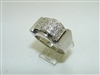 14k White Gold Diamond Mens Ring