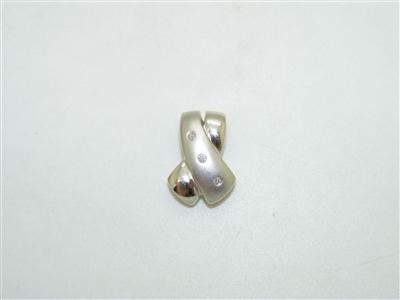 14k White Gold knot slide Diamond Pendant
