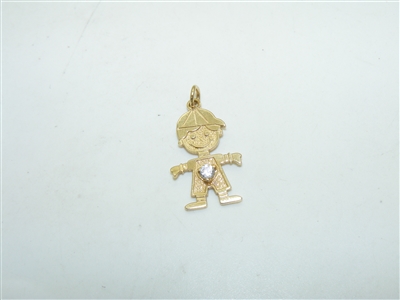 14k Yellow Gold Little Boy Pendant