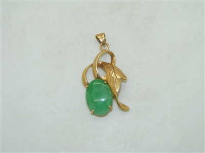 14k Rose Gold Jade pendant