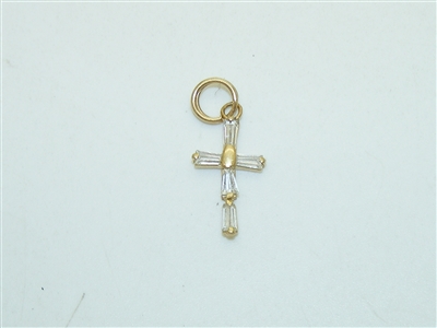 14k Yellow Gold Tapered Baguettes CZ Pendant