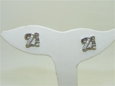 14K White Gold 2Pac Earrings