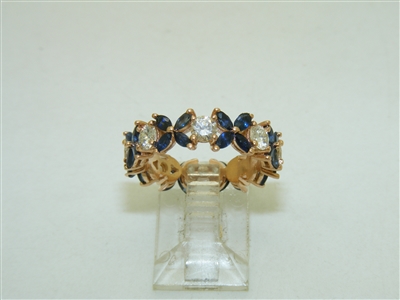 20k rose gold eternity diamond and natural Blue Sapphire