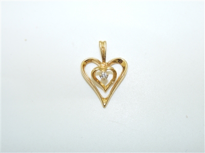 14k Yellow Gold Diamond Pendant