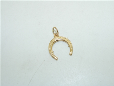 14k Yellow Gold Horse Shoe Pendant