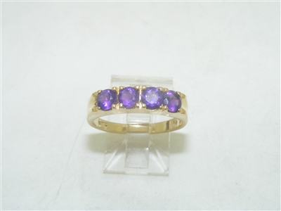 14k Yellow Gold Amethyst Ring