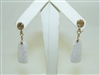 14k Yellow Gold Lavender Jade Earrings