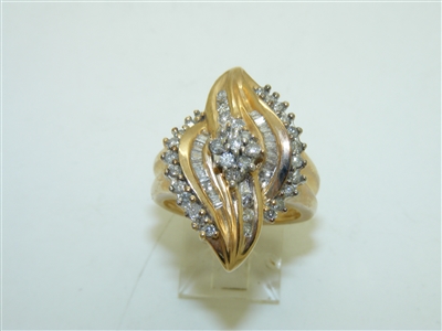 10k Yellow Gold Unique Diamond Ring